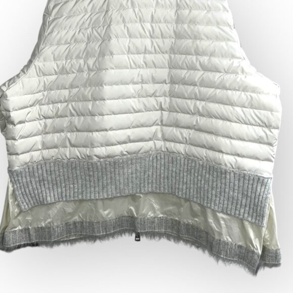 BRAND NEW Sosken Designer White Down Puffer Longline Fur Trim Jacket Coat XL XXL - Picture 11 of 14